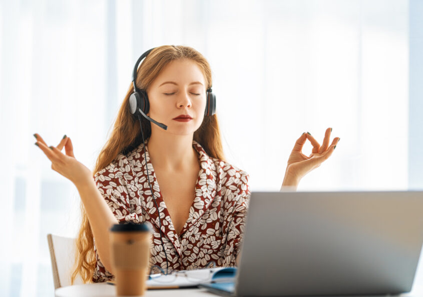 exerciții de respirație la birou