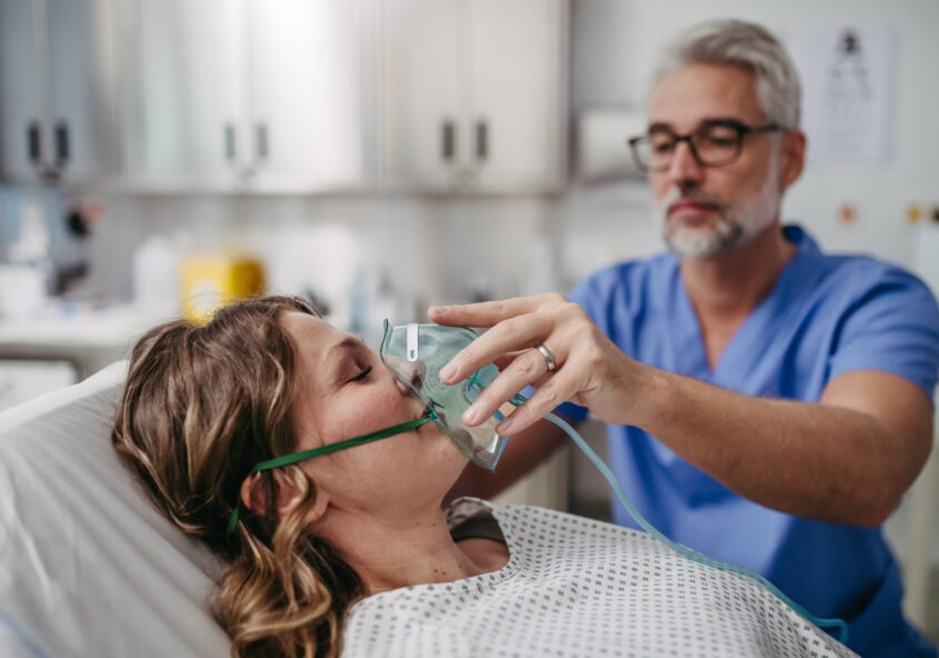 mască de oxigen pentru respirație